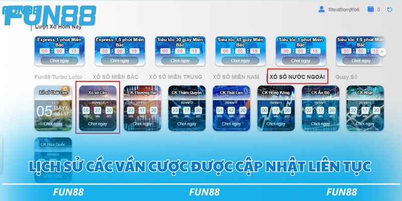 Các bước tham gia cược xổ số của Lào tại Fun88