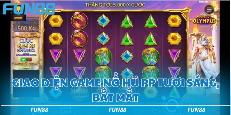 Giao diện game nổ hũ PP tươi sáng, bắt mắt