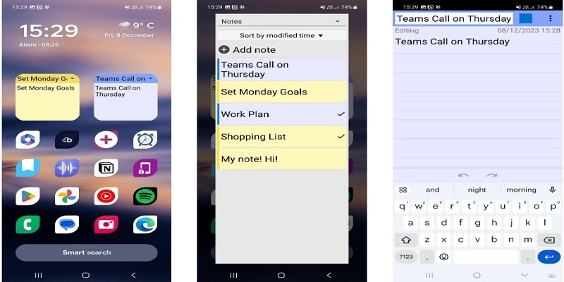 StickyNote OS 4.7+- Đặt note ngay trên homescreen